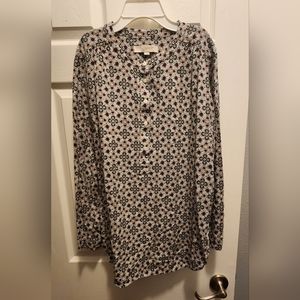 Ann Taylor Loft Womens Floral Long Sleeve Blouse